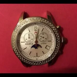 ??Super RARE?? Michele Jetway Moon Phase MOP Dial Diamond Watch MICHELE JETWAY DIAMOND Chronograph Steel Watch 112 Factory  main image 4